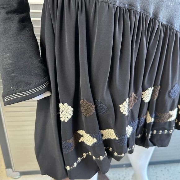 Marithe Francois Girbaud Embroidered Turtleneck Long Sleeve Dress 6 - Picture 6 of 12